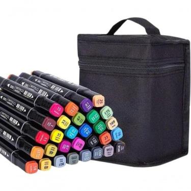 Imagem de Conjunto De Canetinhas Marcador Permanente Ponta Dupla 48 Cores - Esto