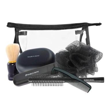 Imagem de Necessaire Masculina Com Kit Acessórios P/ Viagem Marco Boni, Preto