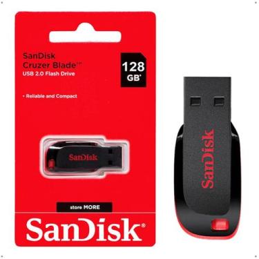Imagem de PenDrive 128gb Cruzer Blade Sandisk Usb 2.0 Original Lacrado