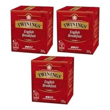 Imagem de Kit Chá Twinings Preto English Breakfast 20g - 3Unidades