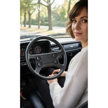 Imagem de 2x Volante 4 Bolas Preto Fusca Gol G1 Quadrado 37cm - Congratulations 