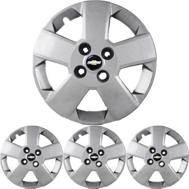 Imagem de JG 4 Calota Prisma 2011 12 13 14 15 16 17 Aro 14 Prata Metálico com Em