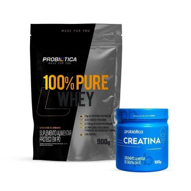 Imagem de Combo Whey Pure 900g Refil e Creatina 100g Probiótica Original-Unissex