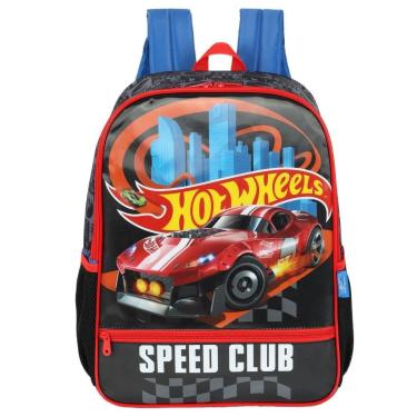 Imagem de Mochila de Costas Hot Wheels Carro Juvenil Escolar Corrida-Masculino