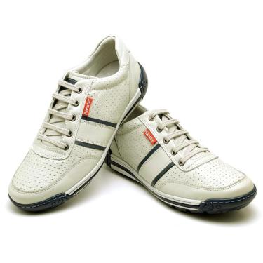 Imagem de Sapatênis Ranster Masculino Em Couro Confortável Off White 3004 OFF WHITE-Masculino