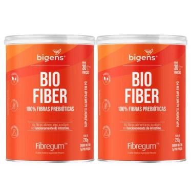 Imagem de 2x Bio Fiber Fibras Probióticas Fibregum Bigens Neutro 210g, Sem Sabor