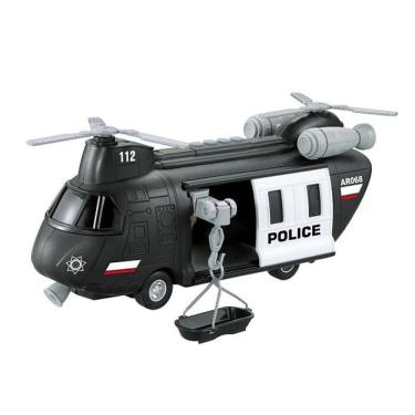 Imagem de Helicóptero De Resgate Da Polícia Com Luz E Som - City Service - Preto - 1:16 - Yes Toys