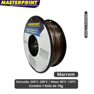 Imagem de Filamento 3D - ABS Premium Marrom Rolo 1KG (1.75mm)