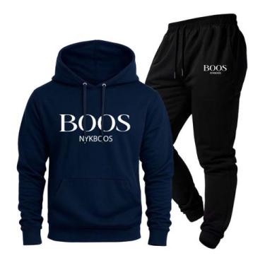 Imagem de Conjunto Moletom Boosnyk Calça Blusa de Frio Capuz Bolso Canguru Uniss