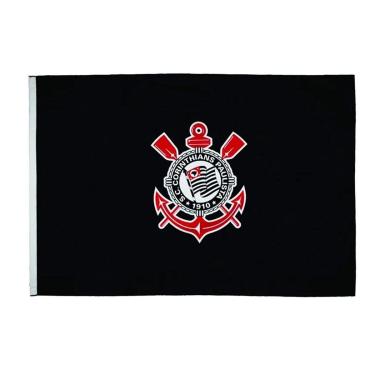 Imagem de Bandeira Corinthians Oficial Torcedor Estampada Um Lado 126x86cm-Unissex