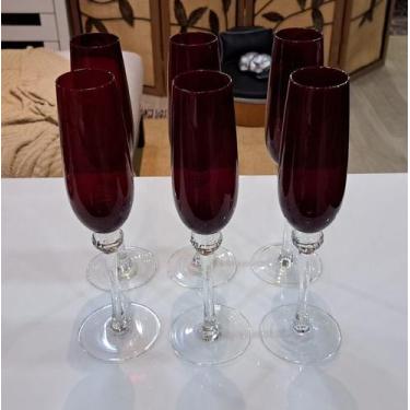Imagem de Taças Vermelhas de Espumante cj. 6 peças - Via Decor
