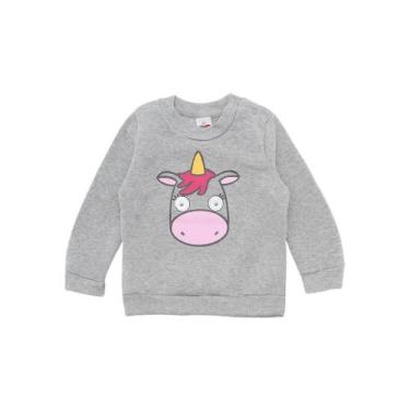 Imagem de Blusa Moletom Tip Top Infantil Manga Longa Menino Ou Menina, Cinza uni