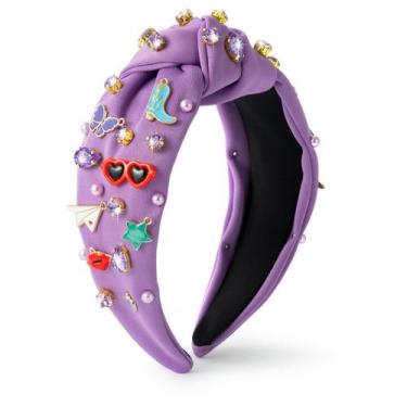 Imagem de Bandana PANTIDE Music Jeweled Knotted com óculos de sol roxos
