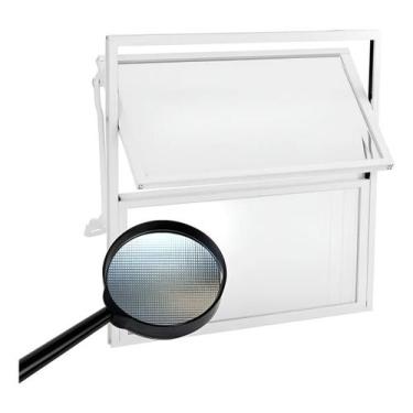 Imagem de Vitro Janela Basculante Alumínio Branco 30x30 Vidro Boreal - Variadas