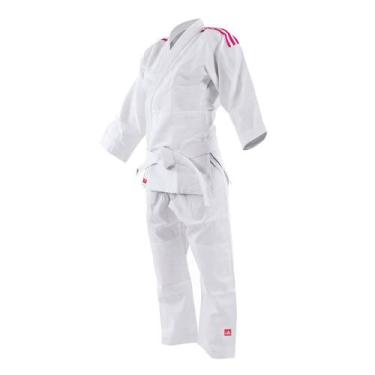 Imagem de Kimono Infantil Judo Jiu-Jitsu adidas Evolution J200ENL Branco e Rosa 