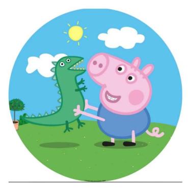 Imagem de Capa Para Mini Painel Redondo George Pig Festa Infantil Sistema Veste 