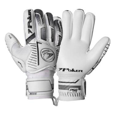 Imagem de Luva de Goleiro Poker Aegis Profissional, 9, Branco