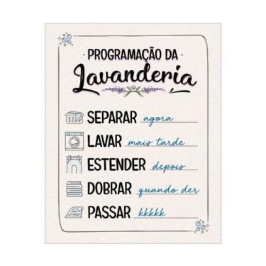 Imagem de Placa Decorativa 20x25 Programação da Lavanderia - PR008 - Estúdio Amo