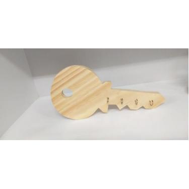 Imagem de Porta chave madeira de pinus para parede 13x28cm - Dvd.artedecor 
