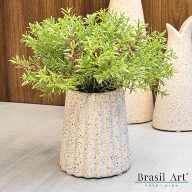 Imagem de Vaso Alto Areia Com Arranjo Verde - Brasil Art
