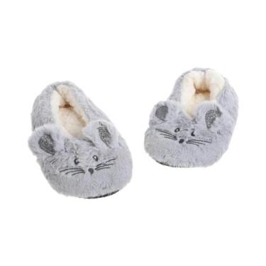 Imagem de Pantufas Femininas De Inverno Quentes E Peludas Com Bordado De Orelhas
