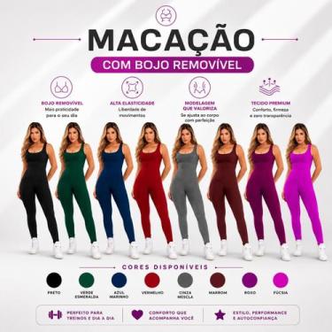 Imagem de Macacão Longo Legg Fitness Academia (Bojo Removível) Cor:FusciaTamanho