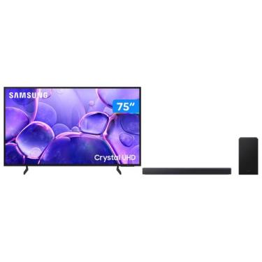 Imagem de Smart TV 75 Samsung 4K UHD Crystal Tizen  - 3 HDMI + Soundbar HW-B450F