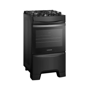 Imagem de Fogão de Piso 4 Bocas Gás Continental FC4GB Mesa de Vidro Temperado Acendimento Automático Preto Bivolt
