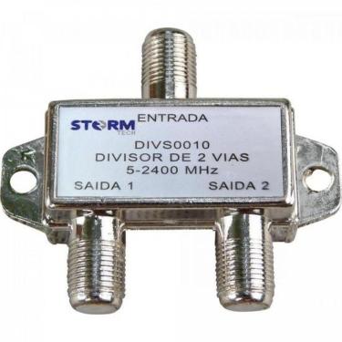 Imagem de Divisor de Satélite Storm 1-2 5-2400 Mhz DEZ-10 para Distribuição de Sinal em Banda C com Conectores F