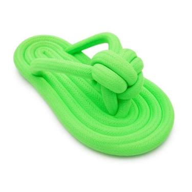 Imagem de Brinquedo Mordedor De Cachorro Pet Chinelo De Corda Resistente 18x7cm 