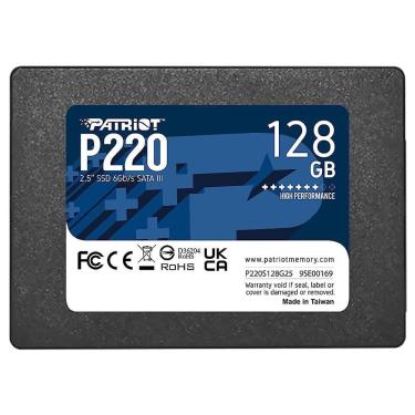 Imagem de SSD Patriot P220 128GB SATA 3 2.5 Polegadas Leitura 550MB-s Interno para Notebook e PC Desktop Preto