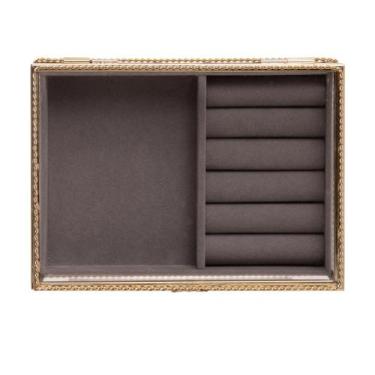 Imagem de Porta Jóias Mirage 18cm x 13cm x 6cm Dourado Metal - Wolff