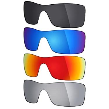 Imagem de Mryok 4 pares de lentes polarizadas de substituição para óculos de sol Oakley Straightback OO9411 - preto oculto/vermelho fogo/azul gelo/titânio prateado