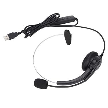 Imagem de Fone de ouvido para call center, fone de ouvido flexível de serviço USB e controle de mudo de baixo ruído com as mãos livres para atendimento ao cliente