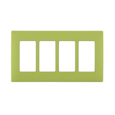 Imagem de Leviton REWP4-GS Renu Four-Gang Placa de parede de encaixe sem parafuso, Granny Smith Apple