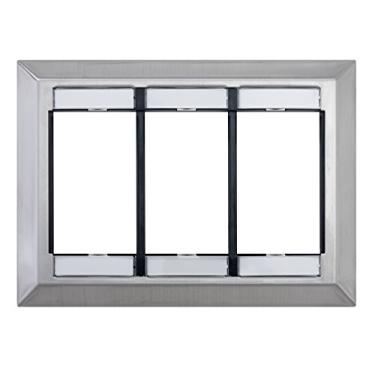 Imagem de Leviton 41290-TMS Espelho de parede com três entradas MOS com janela para identidade, aço inoxidável