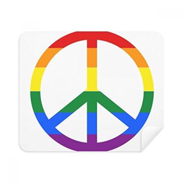 Imagem de Rainbow Gay Antiguerra LGBT Pano de limpeza Limpador de tela 2 peças Tecido de camurça
