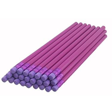 Imagem de ezpencils - Lápis redondos roxo claro com borracha roxa e roxa - 36 peças - Borracha não mancha - # 2 HB chumbo - não afiado - sem marca