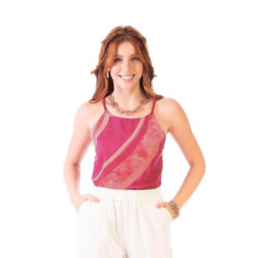 Imagem de Blusa Feminina Alça Estampa Sublimática Rosa