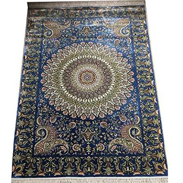 Imagem de O tapete feito à mão de seda pura de 1,5 m x 9 m na porta do salão é comparável à pintura a óleo