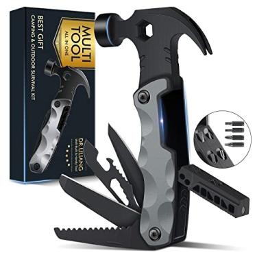 Imagem de Multitool Acessórios de acampamento meias para homens presentes de pai, 13 em 1 de sobrevivência multiferramentas martelo Natal gadgets legais para adultos ele, namorado, marido, avô, mulheres, aniversário, dia dos namorados, pais