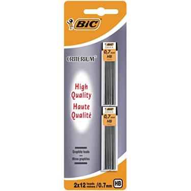 Imagem de Bic Criterium Mechanical Pencil Leads 0,7 mm (pacote com 2), cinza