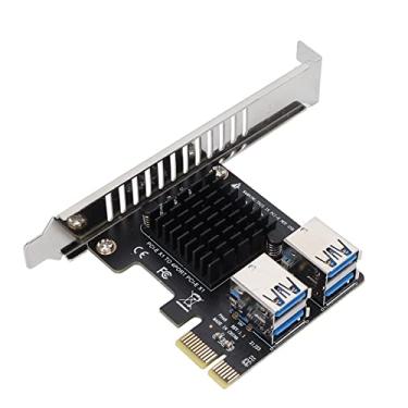 Imagem de Cartões PCI-E, placa de expansão PCI E 1 a 4 portas PCIE com design de plugue cartão Riser PCIE antiinterferência para desktop
