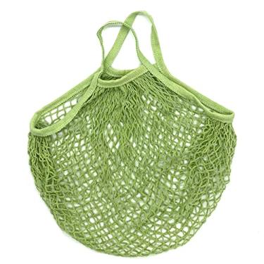 Imagem de Sacos de supermercado reutilizáveis ??portáteis para saco de frutas e legumes organizador de fios de malha de algodão bolsa de alça curta rede sacolas de compras (Abacate Verde)
