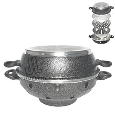 Imagem de Churrasqueira Multiuso Vigorosa Para Fogão 4 Em 1 N30 Bolo Pão Pizza Grelhados Churrasco Tacho (Preta)