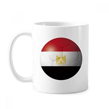 Imagem de Caneca de futebol americano com bandeira nacional do Egito cerâmica xícara de porcelana de café louça