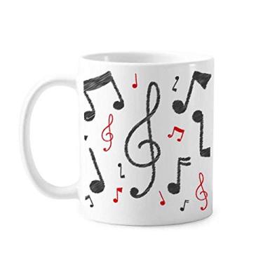 Imagem de Combinação de notação musical caneca com padrão colorido cerâmica xícara de café porcelana louça