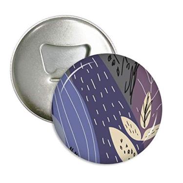 Imagem de Folha abstrata plantas arte padrão abridor de garrafas ímã geladeira emblema multifuncional