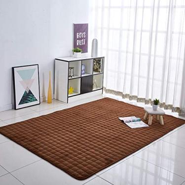 Imagem de Tapetes de área para sala de estar macio lavável coral veludo antiderrapante proteger o chão tapete decorativo quarto sala de estudo e quarto infantil, café, 100 * 200 cm