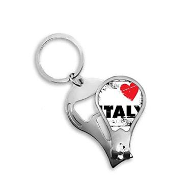 Imagem de Cortador de unhas quadrado I Love Italy Word Love Heart